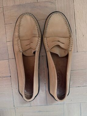 Tod's Beige Leather Penny Loafers